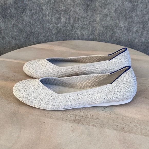 Rothy's The Flat Women's Size 8 US Salt Honeycomb Round Toe Slip On Shoes - Picture 4 of 14